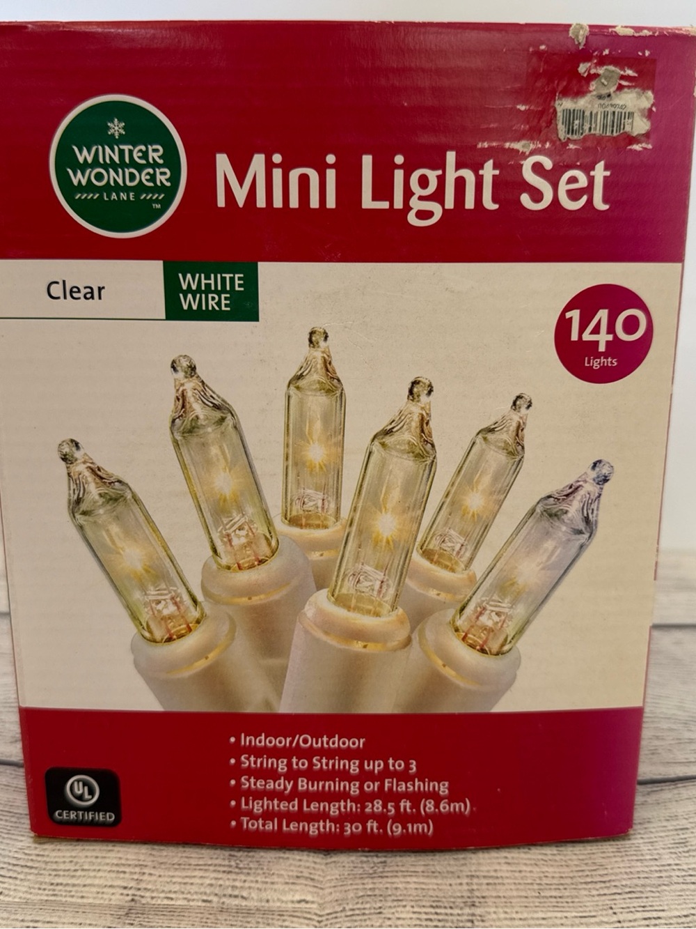 Winter Wonder 140 Clear Mini Christmas Lights White Wire Indoor Outdoor Patio